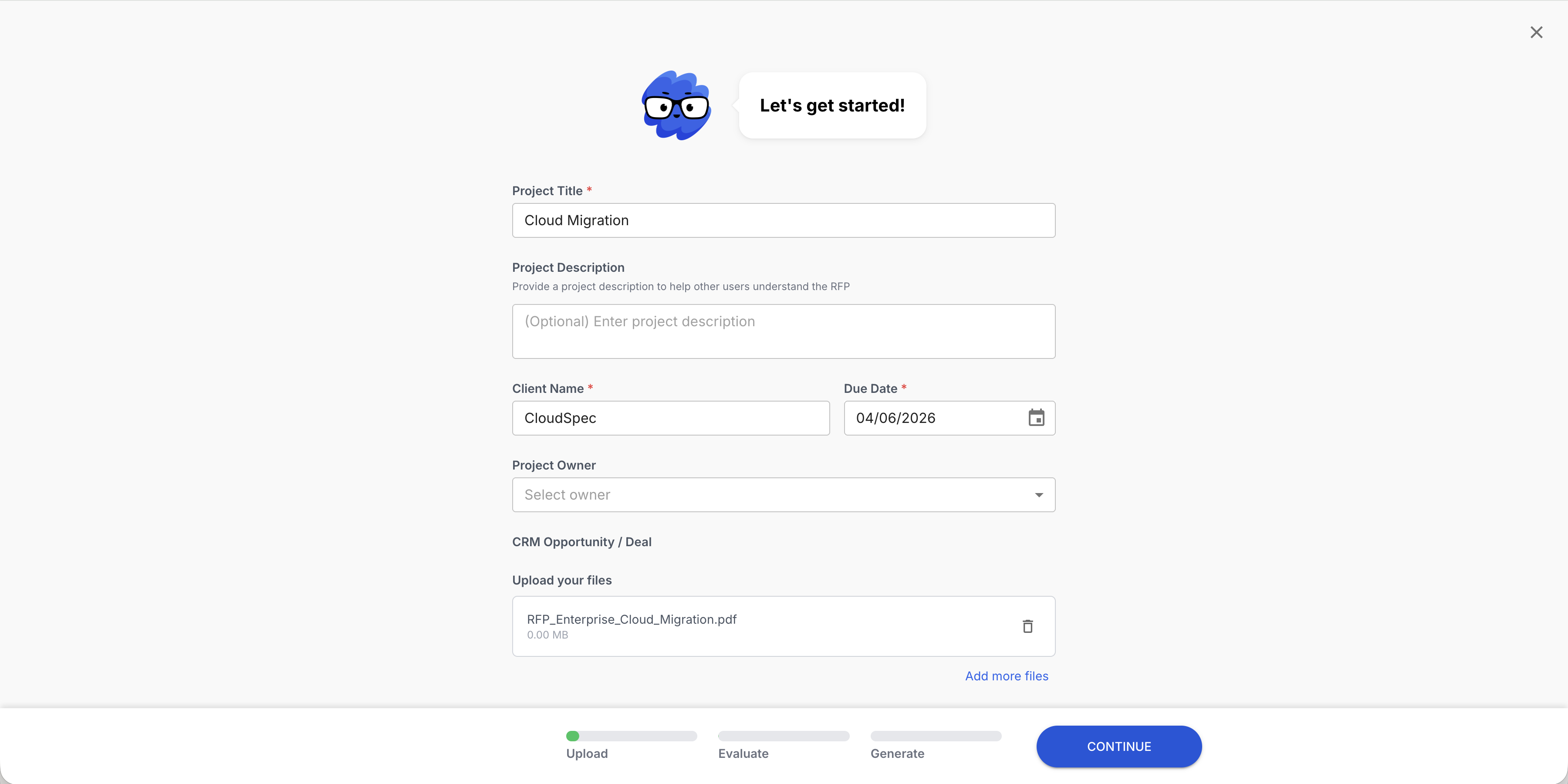 Upload your government RFP